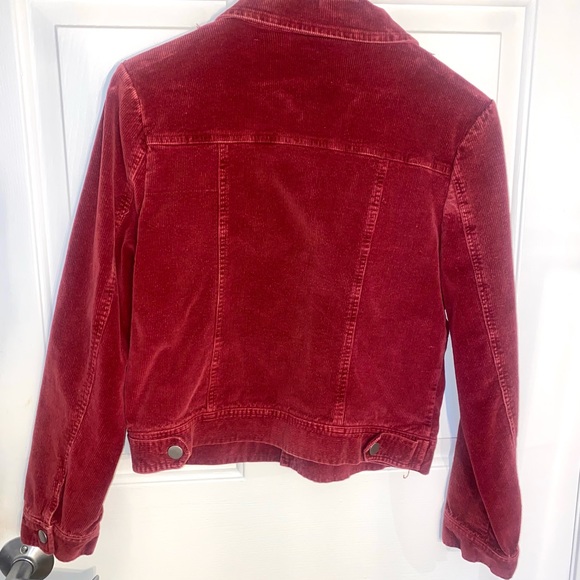Red Corduroy Cropped Jacket - Picture 2 of 5